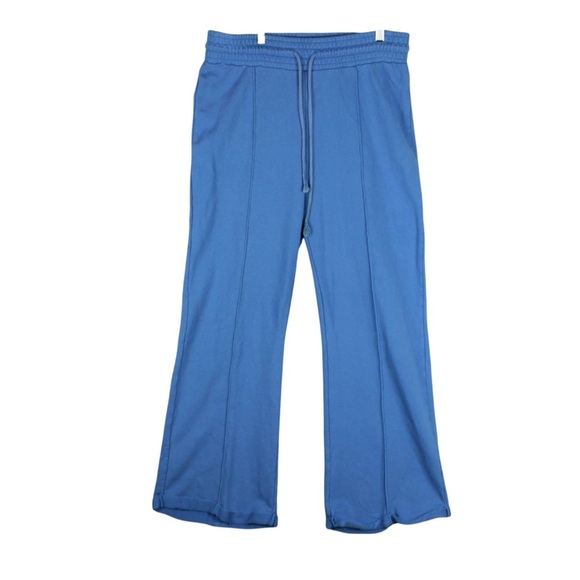 Free People Sweatpants Women Size Large Drawstring Comfy Lounge Wide Legs Blue - Picture 1 of 11